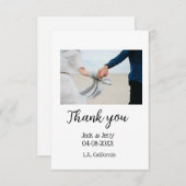 Dank u moderne eenvoudige bruiloft paar naam beric bedankkaart (Voorkant / Achterkant)