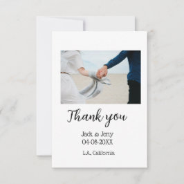 Dank u moderne eenvoudige bruiloft paar naam beric bedankkaart