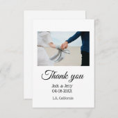 Dank u moderne eenvoudige bruiloft paar naam beric bedankkaart (Voorkant / Achterkant)