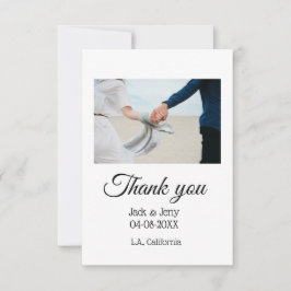 Dank u moderne eenvoudige bruiloft paar naam beric bedankkaart