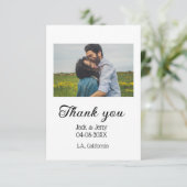 Dank u moderne eenvoudige bruiloft paar naam beric bedankkaart (Staand voorkant)
