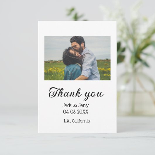 Dank u moderne eenvoudige bruiloft paar naam beric bedankkaart (Staand voorkant)