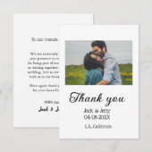 Dank u moderne eenvoudige bruiloft paar naam beric bedankkaart (Voorkant / Achterkant)