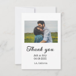 Dank u moderne eenvoudige bruiloft paar naam beric bedankkaart