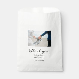 Dank u moderne eenvoudige bruiloft paar naam beric bedankzakje