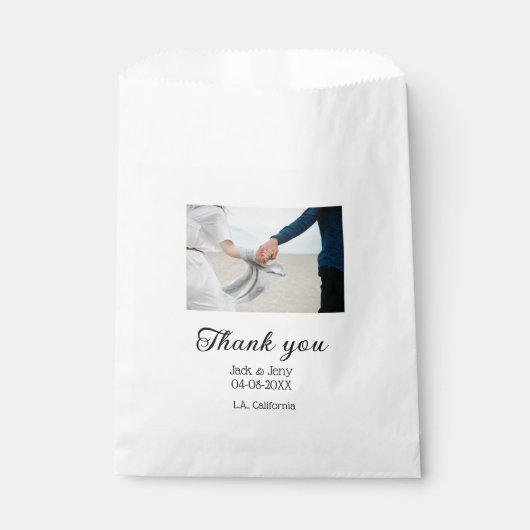 Dank u moderne eenvoudige bruiloft paar naam beric bedankzakje (Voorkant)
