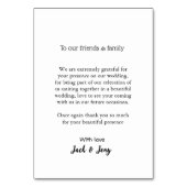 Dank u moderne eenvoudige bruiloft paar naam beric kaart (Achterkant)