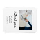 Dank u moderne eenvoudige bruiloft paar naam beric magneet (Horizontaal)