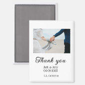 Dank u moderne eenvoudige bruiloft paar naam beric magneet (Voorkant / Achterkant)