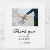 Dank u moderne eenvoudige bruiloft paar naam beric wijn etiket (Enkel label)