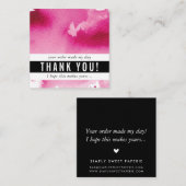 DANK U moderne eenvoudige gewaagde waterverf heet  Vierkante Visitekaartje (Voorkant / Achterkant)