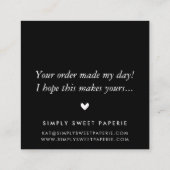 DANK U moderne eenvoudige gewaagde waterverf heet  Vierkante Visitekaartje (Achterkant)