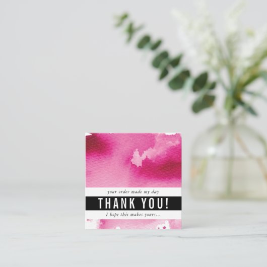 DANK U moderne eenvoudige gewaagde waterverf heet Vierkante Visitekaartje (Staand voorkant)