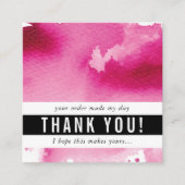 DANK U moderne eenvoudige gewaagde waterverf heet  Vierkante Visitekaartje (Voorkant)