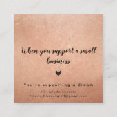 DANK U moderne eenvoudige glam luxe zilveren glitt Vierkante Visitekaartje (Achterkant)