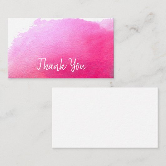 Dank U moderne eenvoudige roze waterverf kunst Notitiekaartje (Voorkant / Achterkant)