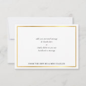 DANK U moderne eenvoudige snoep roze gouden detail Bedankkaart (Achterkant)