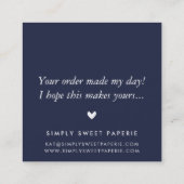 DANK U moderne eenvoudige waterverf cool aqua blau Vierkante Visitekaartje (Achterkant)