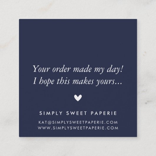 DANK U moderne eenvoudige waterverf cool aqua blau Vierkante Visitekaartje (Achterkant)