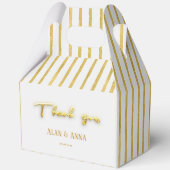 Dank u Moderne gouden strepen Luxe Krans Bedankdoosjes (Voorkant)
