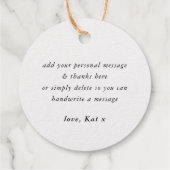 DANK U moderne hand geletterde kalligrafie Bedankjes Labels (Achterkant)