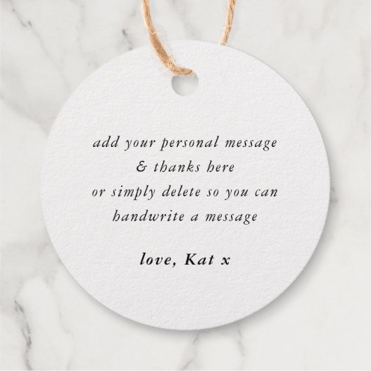 DANK U moderne hand geletterde kalligrafie Bedankjes Labels (Achterkant)