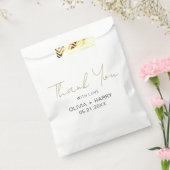 Dank u moderne handschrift witte bruiloft bedankzakje (Gezegeld)