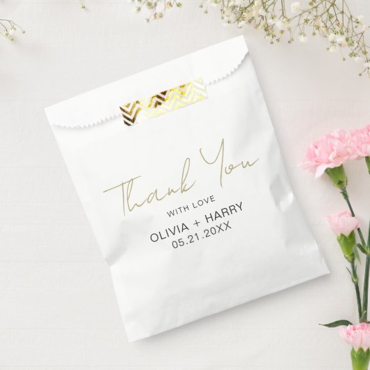 Dank u moderne handschrift witte bruiloft bedankzakje (Gezegeld)