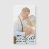 Dank u moderne kalligrafie bruiloft foto magneet (Voorkant)