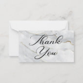 Dank u moderne kalligrafie bruiloft marmer notitiekaartje (Voorkant)