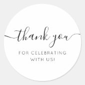Dank u moderne kalligrafie gunst ronde sticker (Voorkant)