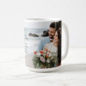 Dank u moderne kalligrafie trouwdag foto koffiemok (Voorkant rechts)