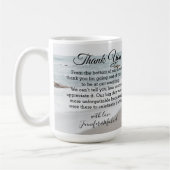 Dank u moderne kalligrafie trouwdag foto koffiemok (Links)