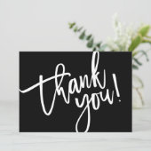 DANK U moderne kleine zakelijke insert zwart wit Bedankkaart (Staand voorkant)