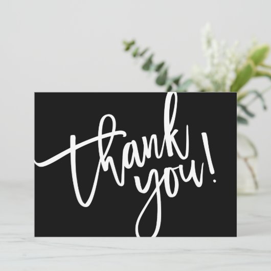 DANK U moderne kleine zakelijke insert zwart wit Bedankkaart (Staand voorkant)