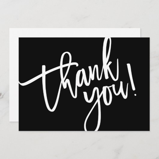 DANK U moderne kleine zakelijke insert zwart wit Bedankkaart (Voorkant / Achterkant)