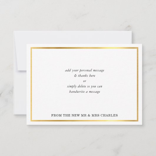 DANK U moderne koraal sinaasappel wit goud detail Bedankkaart (Achterkant)