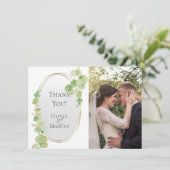 Dank u - moderne lente eucalyptus bedankkaart (Staand voorkant)