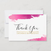 DANK U moderne luxe verguld goud roze zwart Bedankkaart (Voorkant)