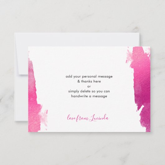 DANK U moderne luxe verguld goud roze zwart Bedankkaart (Achterkant)