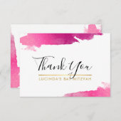 DANK U moderne luxe verguld goud roze zwart Bedankkaart (Voorkant / Achterkant)