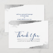 DANK U moderne luxe verguld zilver marine blauw Bedankkaart (Voorkant / Achterkant)