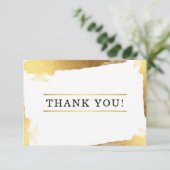 DANK U moderne luxe vergulde gouden randen Bedankkaart (Staand voorkant)