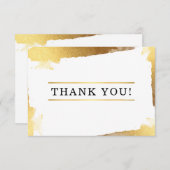 DANK U moderne luxe vergulde gouden randen Bedankkaart (Voorkant / Achterkant)