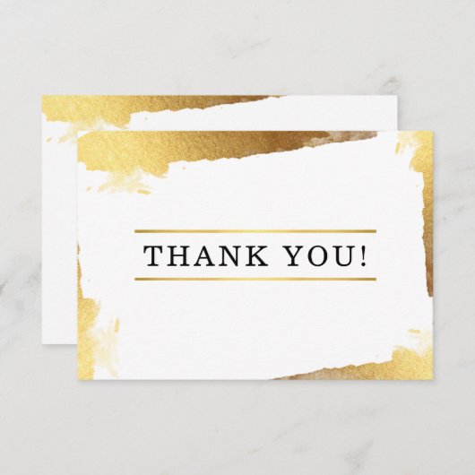DANK U moderne luxe vergulde gouden randen Bedankkaart (Voorkant / Achterkant)