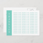 Dank u Moderne Mint en Witte Woorden Briefkaart (Voorkant / Achterkant)