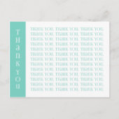 Dank u Moderne Mint en Witte Woorden Briefkaart (Voorkant)