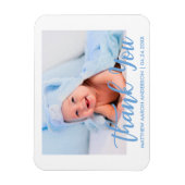 Dank u moderne nieuwe baby jongen blauw magneet (Verticaal)