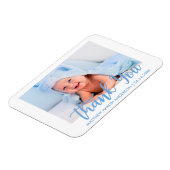 Dank u moderne nieuwe baby jongen blauw magneet (Linkerzijde)