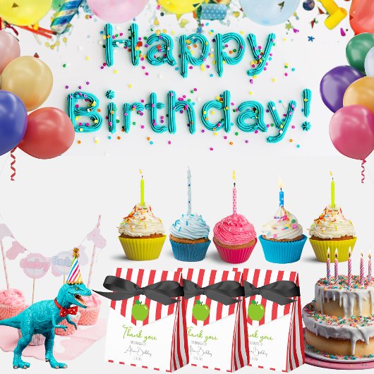 Dank u Moderne rode witte strepen Groene appel Bedankdoosjes